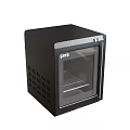 Black Mini Kitchen Appliance With Glass Door And Internal Shelf