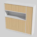 Contemporary File Cabinet Design With Wooden Panel Doors White Frame And Open Shelf