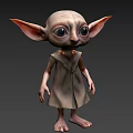 Fantasy Game Movie Character With Large Ears Big Eyes And Simple Robe Design