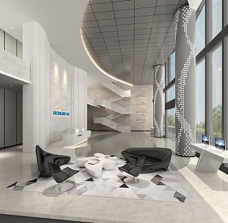 Modern Hall Claims Lobby 3d model