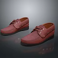 Burgundy Casual Lace Up Leather Shoes With Black Sole And Eyelet Design