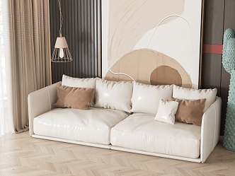 Cream wind sofa 3d model