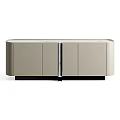 Modern Minimalist Entryway Console Cabinet With Beige Storage Double Doors Design 3d model