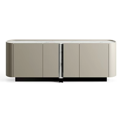 Modern Minimalist Entryway Console Cabinet With Beige Storage Double Doors Design 3d model