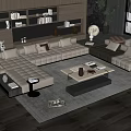 Modern Sofa Coffee Table Combination Sofa Coffee Table Multi-person Sofa Living Room 3d model