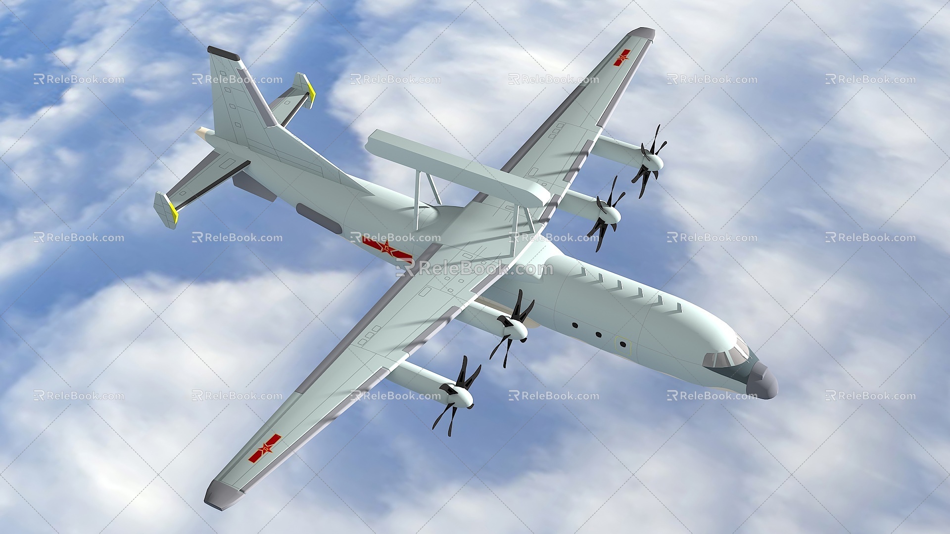 Air Police 200 Early Warning Aircraft Early Warning Command Aircraft Military Aircraft Military Aircraft Medium Early Warning Aircraft KJ200 Fighter Aircraft 3d model