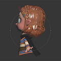 Cartoon Elf Character With Red Hair Blue Eyes And Pointed Ears In Colorful Outfit