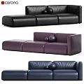 Modern Two Seater Sofa With Multi Color Options And Decorative Balls 3d model