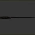 Sharp Tactical Dagger With Long Blade Brown Wooden Handle And Classic Design On Dark Background