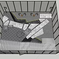 Modern Courtyard Garden Layout With Patterned Stone Pathways And Seating Area