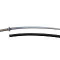 Traditional Japanese Katana Sword With Black Scabbard Sharp Blade And Wrapped Handle