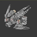 Sci Fi Mechanical Device With Wing Like Structures Red Central Core And Metallic Components