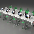 E-Sports Table Internet Cafe Table 3d model