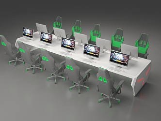 E-Sports Table Internet Cafe Table 3d model