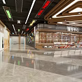 Modern Department Store Corridor With Dior Display Windows Brand Posters Marble Floor And Lighting Design