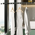 Balcony clothes bar drying rack 3d model