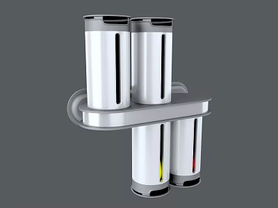 Silver Stainless Steel Cylindrical Daily Electrical Appliances Wall Mounted Kitchen Utensil Holders 3d model