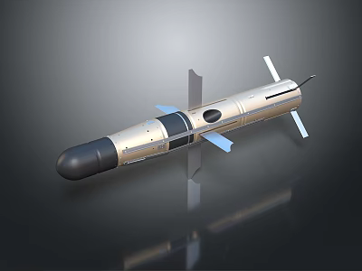 Space Probe With Metallic Body Black Nose Cone Circular Window And White Wings 3d model