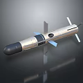 Space Probe With Metallic Body Black Nose Cone Circular Window And White Wings