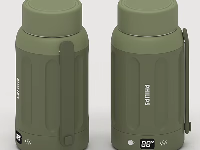 Philips Green Thermos Cup With Temperature Display And Handle Design 3d model