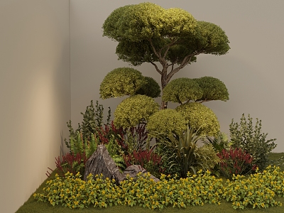 Garden landscape plant pile combination 3d model