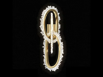 Elegant Gold Wall Lamp With Crystal Decorations And Modern Lighting Design 3d model