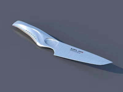 Modern Stainless Steel Kitchen Knife With Ergonomic Handle And Sharp Blade 3d model
