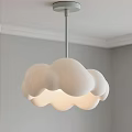 Elegant Cloud Shaped White Pendant Light With Soft Glow For Interior Design 3d model