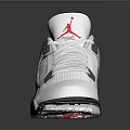 White Sports Sneakers With Red Logo And Gray Decorative Design Details