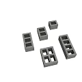 Concrete Blocks In Various Sizes As Building Components With Holes For Construction 3d model