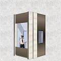 Modern Security Booth With Glass Panel And Uniformed Security Guard Inside 3d model