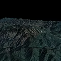 Detailed 3D Terrain Model Showing Mountain Landscape With Green And Brown Topographic Features