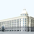 Modern Hospital Building With White Exterior Dome Structure Multiple Windows and Grand Entrance Design