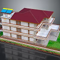 Spacious Detached Villa With Red Roof Multi Story Design Green Lawn And Solar Panels