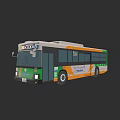 Modern City Bus With Green And Orange Exterior Large Windows And Metro Signage
