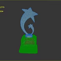 Golden Star Shaped Trophy With White Marble Base Decorative Award Equipment