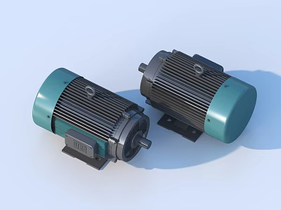 Electric motor engine power system industrial equipment 3d model