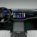 Modern Car Interior Featuring Steering Wheel Large Touchscreen Dashboard And Quilted Seats 3d model