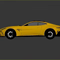 Yellow Sports Car With Black Roof Sleek Design Shiny Wheels And Reflective Surface