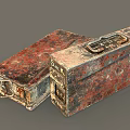 Two Vintage Rusty Worn Metal Storage Boxes With Letter Markings For Home