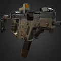Worn Mechanical Tactical Gun With Complex Structure And Aiming Components 3d model