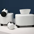 Cute Cartoon Animal Shaped White Home Supplies With Storage Boxes Tissue Holder And Trash Can