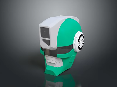Sleek Green And White Compact Daily Use Electrical Appliance With Circular Component And Sensor 3d model