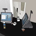 Cash register cash register system ordering machine scan code payment UnionPay credit card payment 3d model