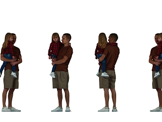 European father and daughter 3d model