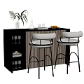 Bar chair combination 3d model