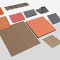 Roofing Components Featuring Various Materials And Colorful Tiles For Buildings 3d model
