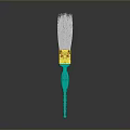 Colorful Paintbrush With Turquoise Handle Red Dots Yellow Section And White Bristles