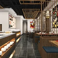 Elegant Modern Hot Pot Restaurant Interior With Traditional Chinese Decor And Spacious Seating