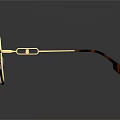 Luxury Gold Hexagonal Jewelry Glasses With Red Temples And Reflective Frames